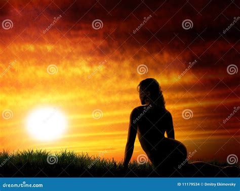 Sunset Woman Stock Photo Image Of Decorative Vacation 11179534