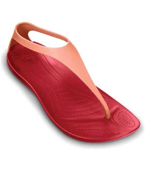 Crocs Sexi Peach And Red Flat Sandals Price In India Buy Crocs Sexi