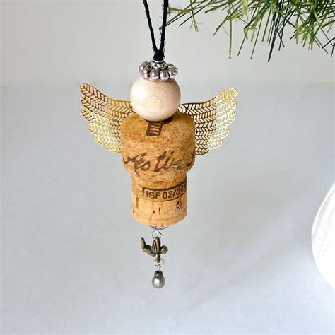 Wine Cork Angel Ornament Charm Etsy Basteln Weinkorken Kunst Korken