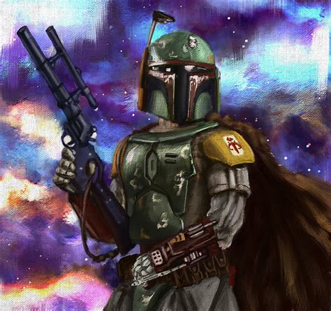 Star Wars Boba Fett Fan Art Imitation Oil Painti By Guy