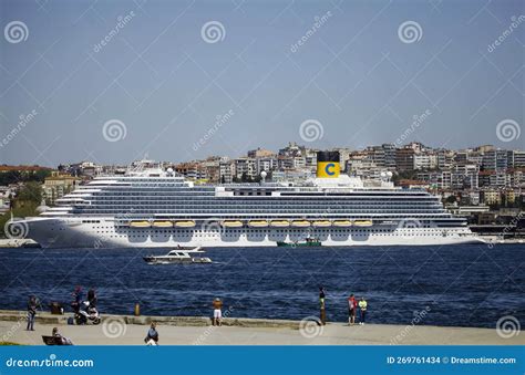 28 04 2022 Istanbul Turkey Giant Cruise Ship Costa Venezia To