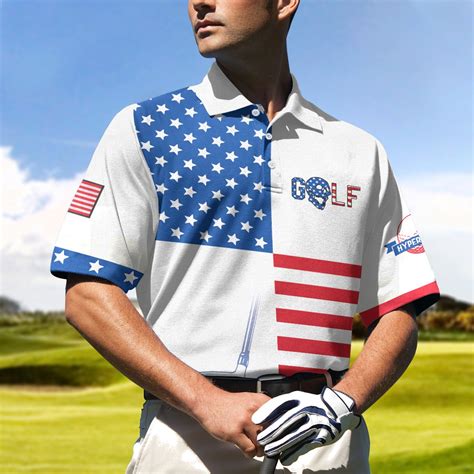 American Flag Golf V1 Polo Shirt 9x Print