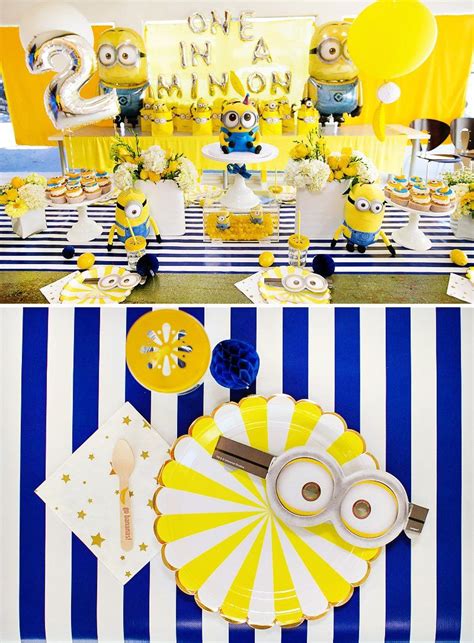Modern And Bright One In A Minion Themed Birthday Party Minions