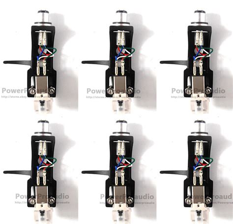 6sets Magnetic Cartridge Stylus With Turntable Headshell 4 Pin Contacts