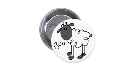 Sheep Stick Figure Button Zazzle