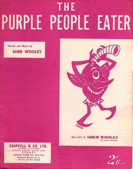 Purple People Eater 1958 Sheet Music Art Vintage Sheet Music Music