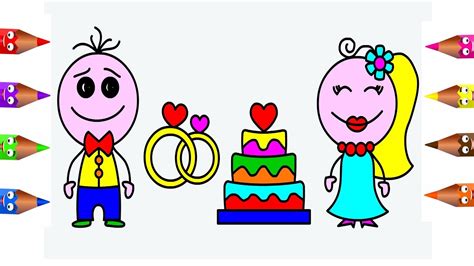 Drawing Bride and Groom Cake Ring Coloring Pages For Kids ...