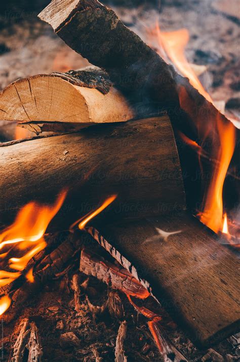 Close Up Of Woods Burning In The Camp Fire By Stocksy Contributor Dimitrije Tanaskovic Stocksy