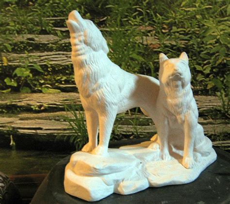 Ceramic Bisque You Paint Pair Of Wolves Howling Wolves Wolf Howling
