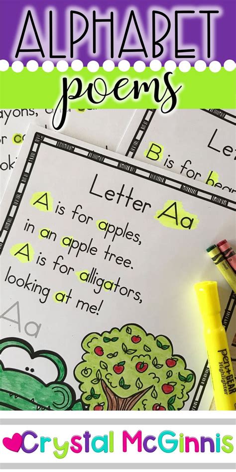 Alphabet Poems For Shared Reading Alphabet Poem Kindergarten Letters