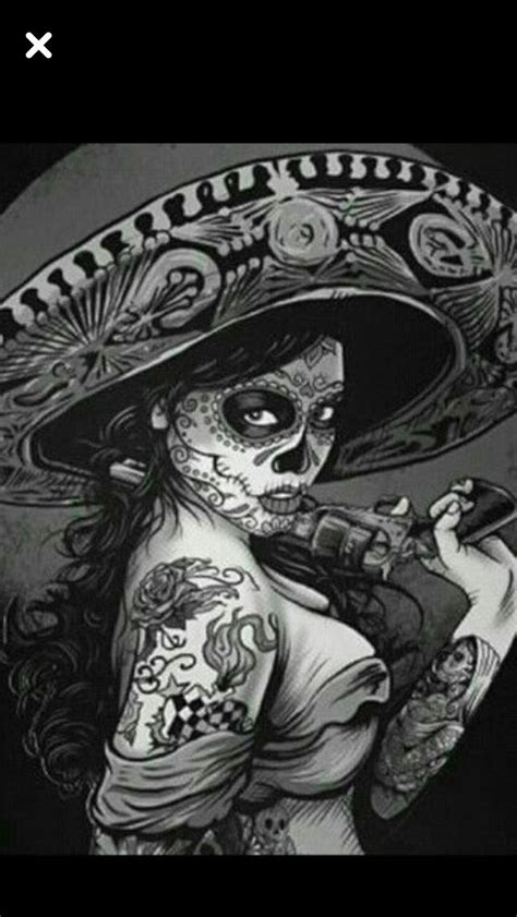 Pin By Pancho Villa On Tattoos In Chicano Art Day Of The Dead Art Sugar Skull Art