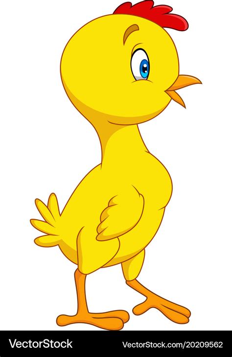 Cartoon Little Chick Isolated On White Background Vector Image