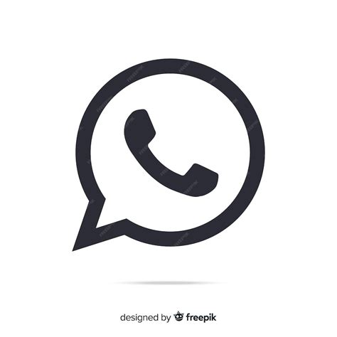 Icône Whatsapp Noir Et Blanc Vecteur Premium