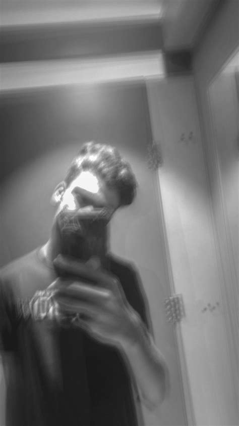 Blur Aesthetic Boy Mirror Selfie Black And White Aesthetic Black And