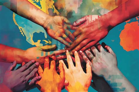 Premium Ai Image Hands Of Diverse People Holding A World Map On A