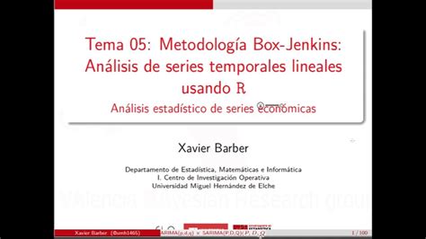 Arima stands for auto regressive integrated moving average model. Tema 05.1 Metodología Box-Jenkins: Análisis de series ...