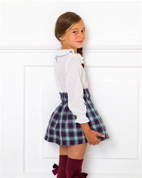 outfit conjunto falda and jersey granate vestidos cortos para niñas moda para niñas ropa de