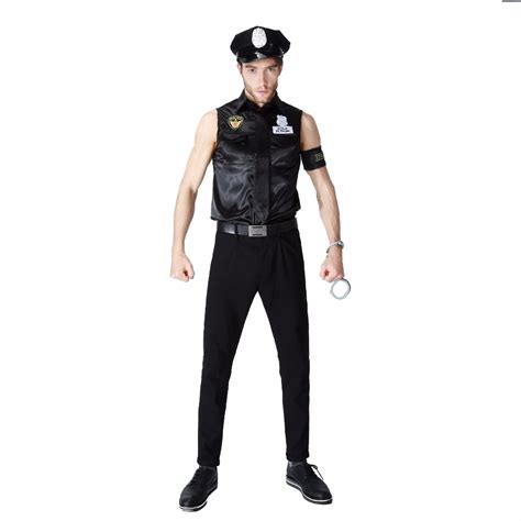 Sexy Couples Black Cop Costumes Game Stage Bar Police Costume Cosplay Best Crossdress And Tgirl