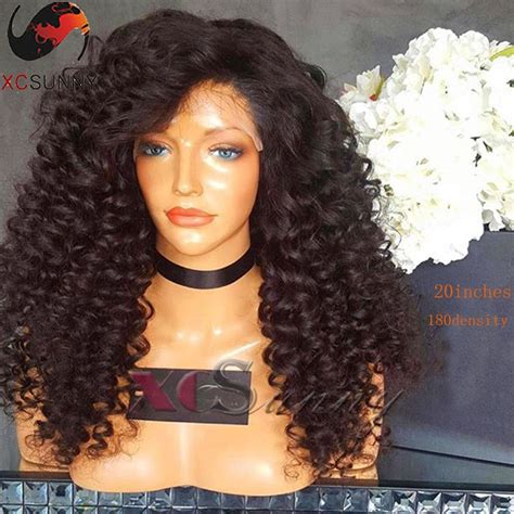 6a Remy Indian Human Hair Wigs Loose Curl Glueless Full Lace Wigs 8 28 Inches Curly Lace Front