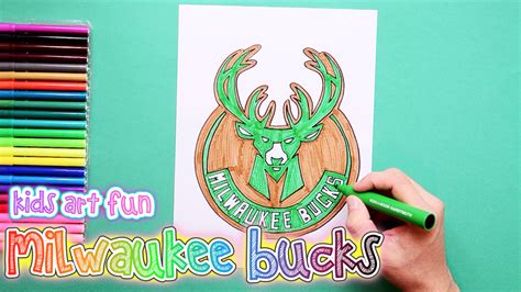 How To Draw And Color The Milwaukee Bucks Logo NBA Team Series