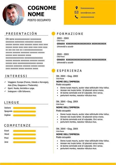 30 Modelli E Template Di Curriculum Vitae Gratis In Pdf Per Te