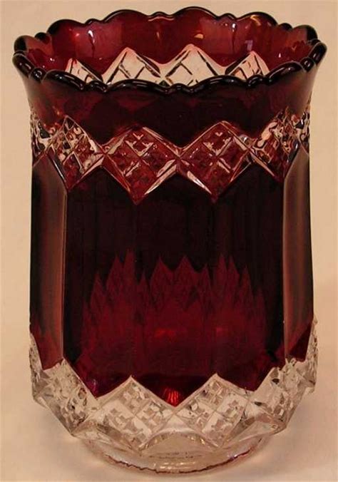318 Ruby Red Cut Crystal Glass Vase