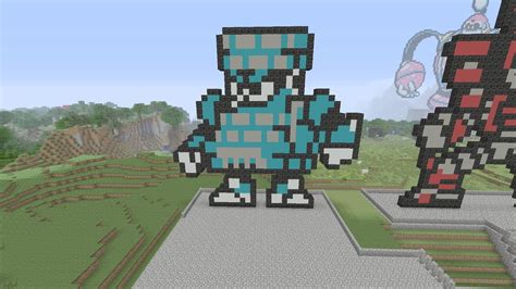 Minecraft Pixel Art Tutorial Block Manbrick Man Mega Man 11 Youtube
