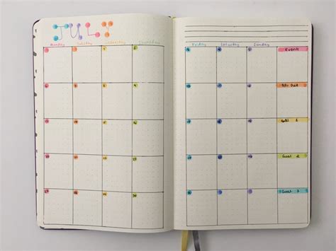 12 Bullet Journal Monthly Calendar Spreads All About Planners