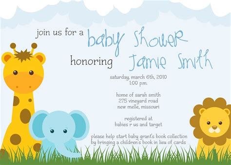safari themed baby shower invitations  printable