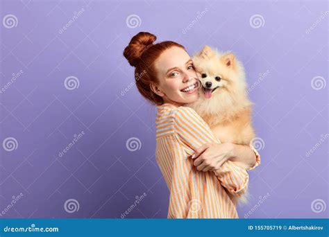 Beautiful Girl Cannot Imagine Her Life Without Her Pet Stock Image