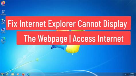 Fix Internet Explorer Cannot Display The Webpage Access Internet If