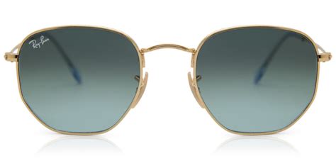 Ray Ban Rb3548n Hexagonal Metal Flat Lenses 001 R5 Sunglasses In Gold Smartbuyglasses Usa
