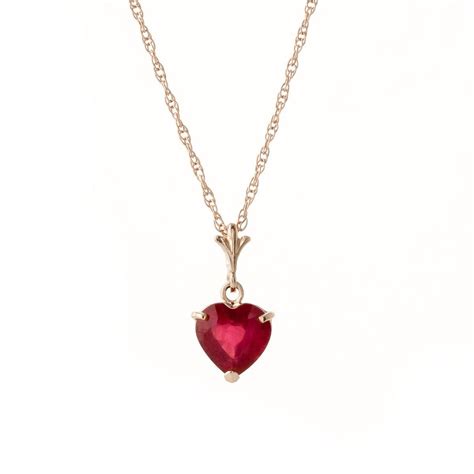 Ruby Heart Pendant Necklace 145 Ct In 9ct Rose Gold 4160r Ruby
