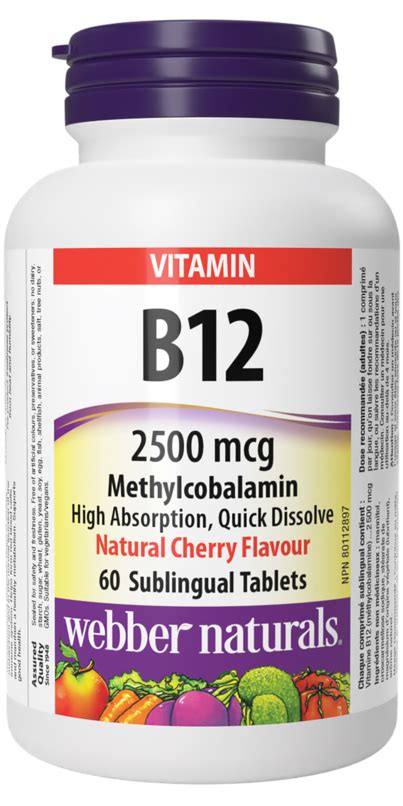 Buy Webber Naturals Vitamin B12 Methylcobalamin At Wellca Free