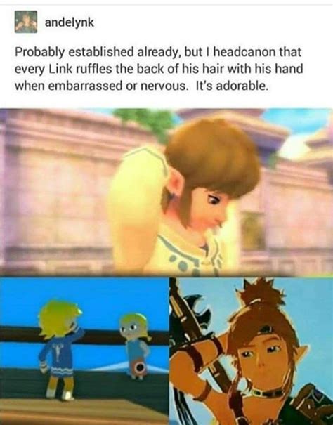 Link Ruffling His Hair When Nervous Headcanon Adorable The Legend Of Zelda Legend Of Zelda