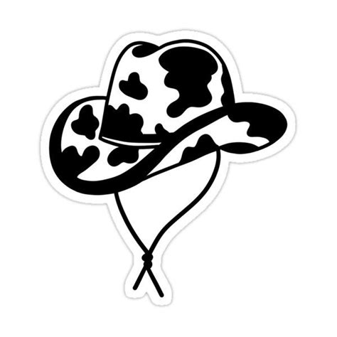 Cow Print Cowboy Hat Sticker For Sale By Madisondahmer Cow Print