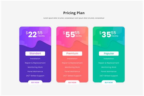 Price Table Concept In Realistic Vector Design Web Ui Element