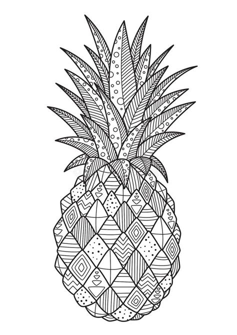 21 Inspirational Pictures Adult Coloring Page Zentangle Pineapple