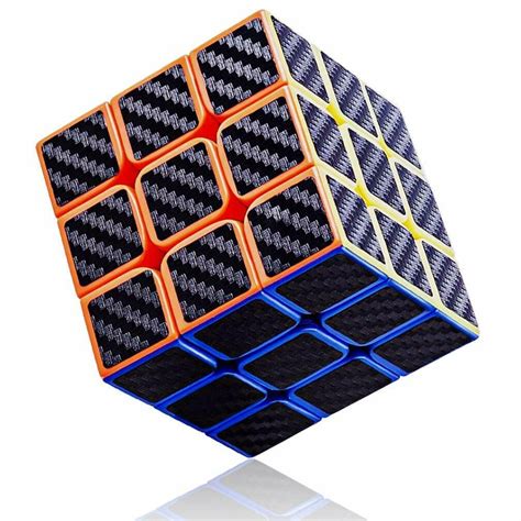 Rubiks Cube Speed Cube 3x3 Carbon Fiber Sticker Smooth Magic Cube 3d