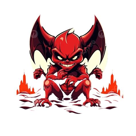 Halloween Devil Cartoon At Night Design Holiday And Scary Theme