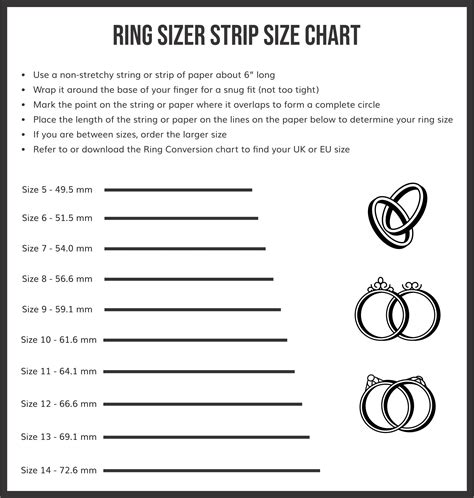 Ring Size Chart How To Measure Ring Size With Video Printable Ring