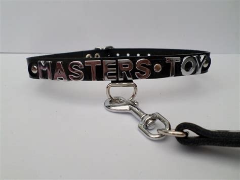 Real Leather Fetish Bondage Collar 16mm Chrome Letters And Etsy