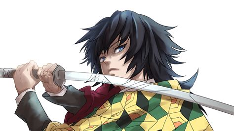 Demon Slayer Giyuu Tomioka With Black Hair Having Sword