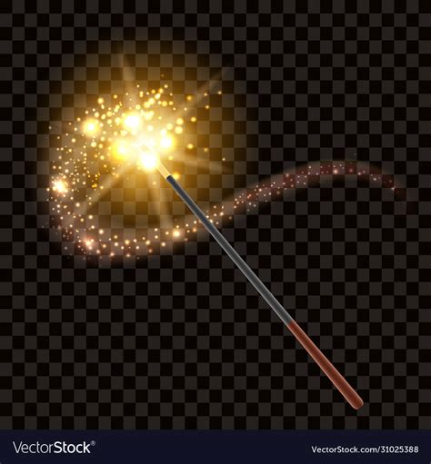 Magic Wand Isolated On Transparent Background Vector Image