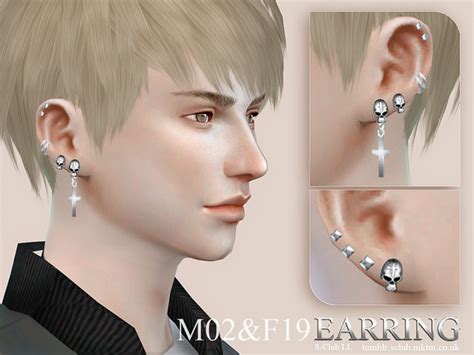 S Club Ll Ts4 Earring 02（mand19f Sims 4 Piercings Sims 4 Sims