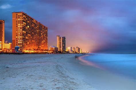 Panama City Beach Florida Skyline At Dusk Photograph By Gregory Ballos