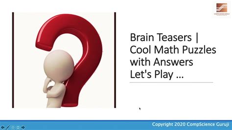 Brain Teasers Puzzles Cool Math Puzzles Mind Tricks Iq Test With