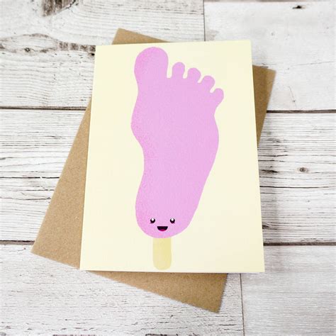 Cute Funny Feet Ice Lolly Card Retro Ice Cream By Bird House Press