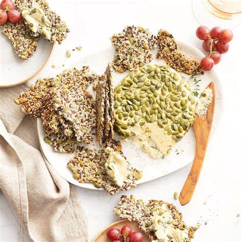 Combine all ingredients and let sit for 15 minutes. Homemade Vegan Cheese With Seed Crackers | Recipe | Vegan ...