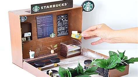 Diy Miniature Dollhouse Starbucks Room Room Starbucks Youtube